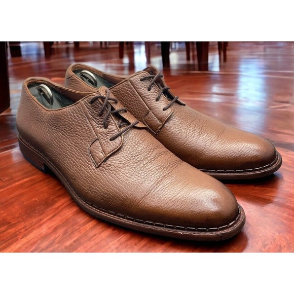 FRANCO CUADRA Chestnut Brown Derby Shoes Genuine Deer Leather Fast Ship Mens 9 - Picture 10 of 12